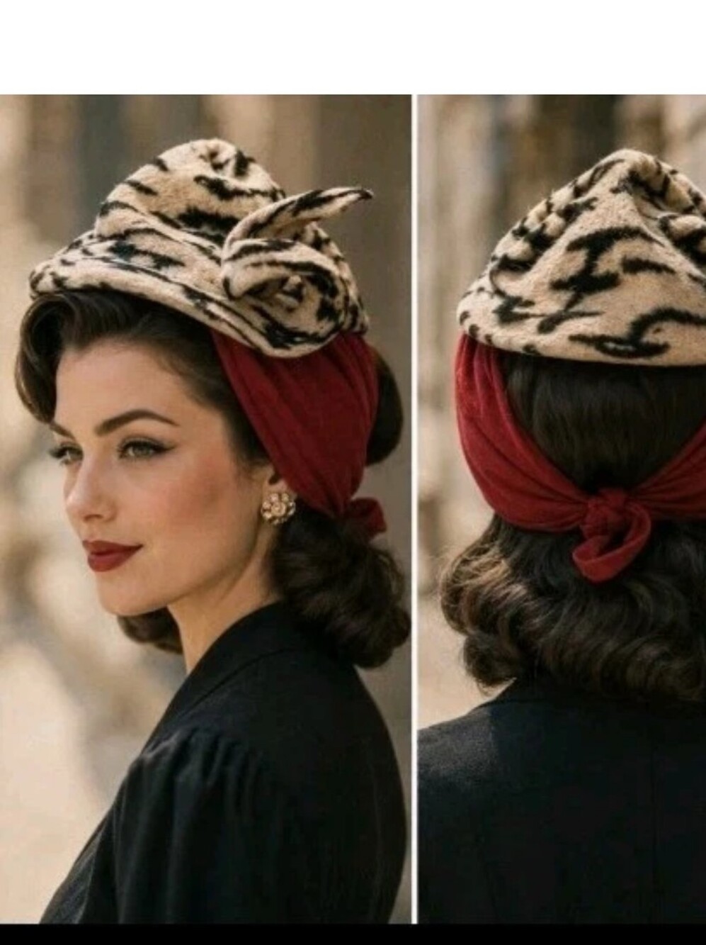 Yvonne Armand ~Sculptural felt cocktail hat Made In France VTG 40'S (B4)